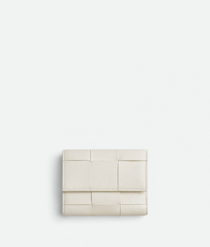 Bottega Veneta Cassette Tri-fold Zip Naisten Pieni lompakko Valkoinen | SN-BTGV594308