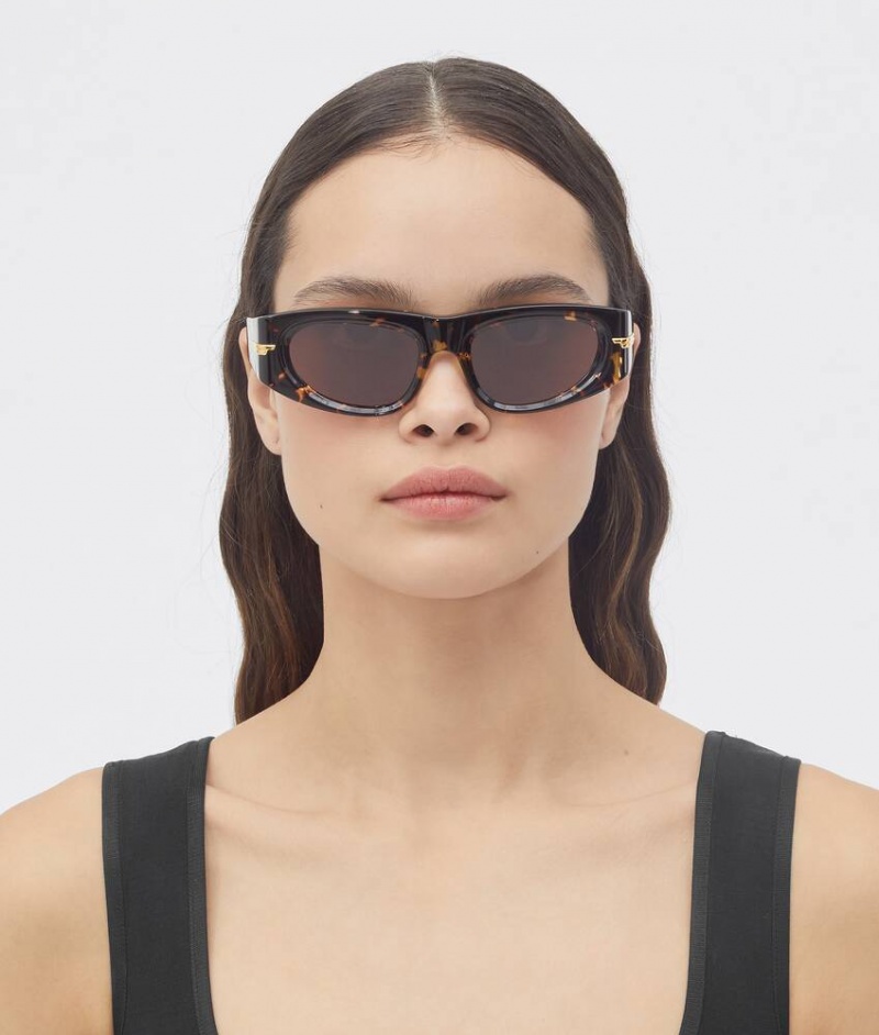 Bottega Veneta Classic Acetate Oval Miesten Aurinkolasit Ruskea | SN-BTGV595771