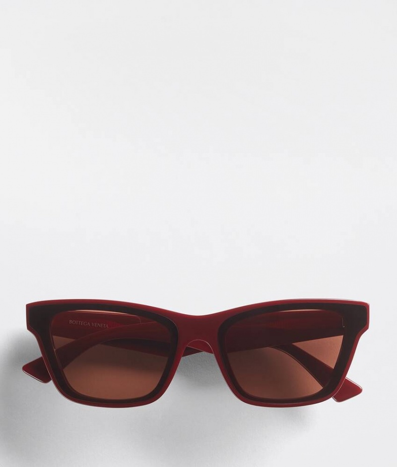 Bottega Veneta Classic Acetate Square Miesten Aurinkolasit Viininpunainen | SN-BTGV595772