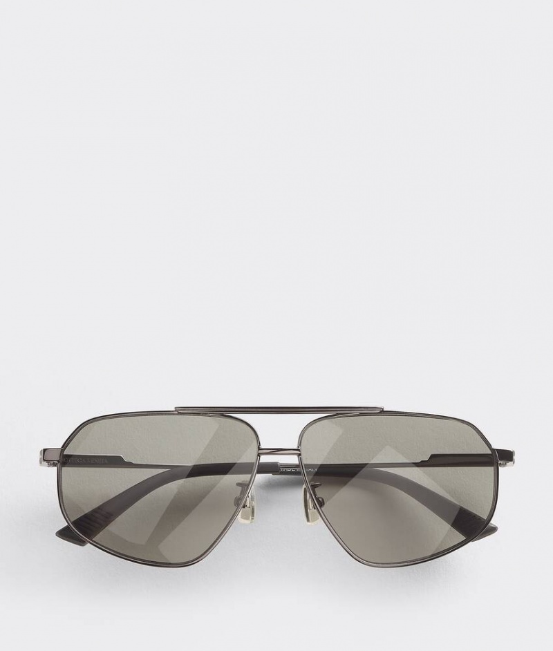 Bottega Veneta Classic Aviator Miesten Aurinkolasit Harmaat | SN-BTGV595821