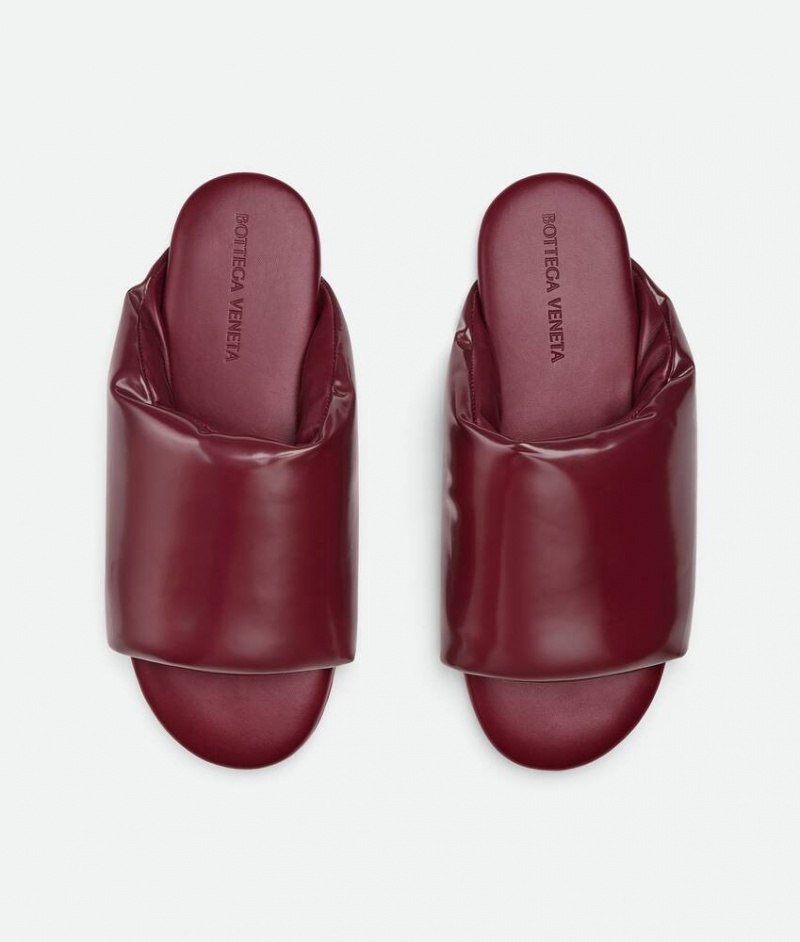 Bottega Veneta Cushion Slides Naisten Sandaalit Viininpunainen | SN-BTGV593641