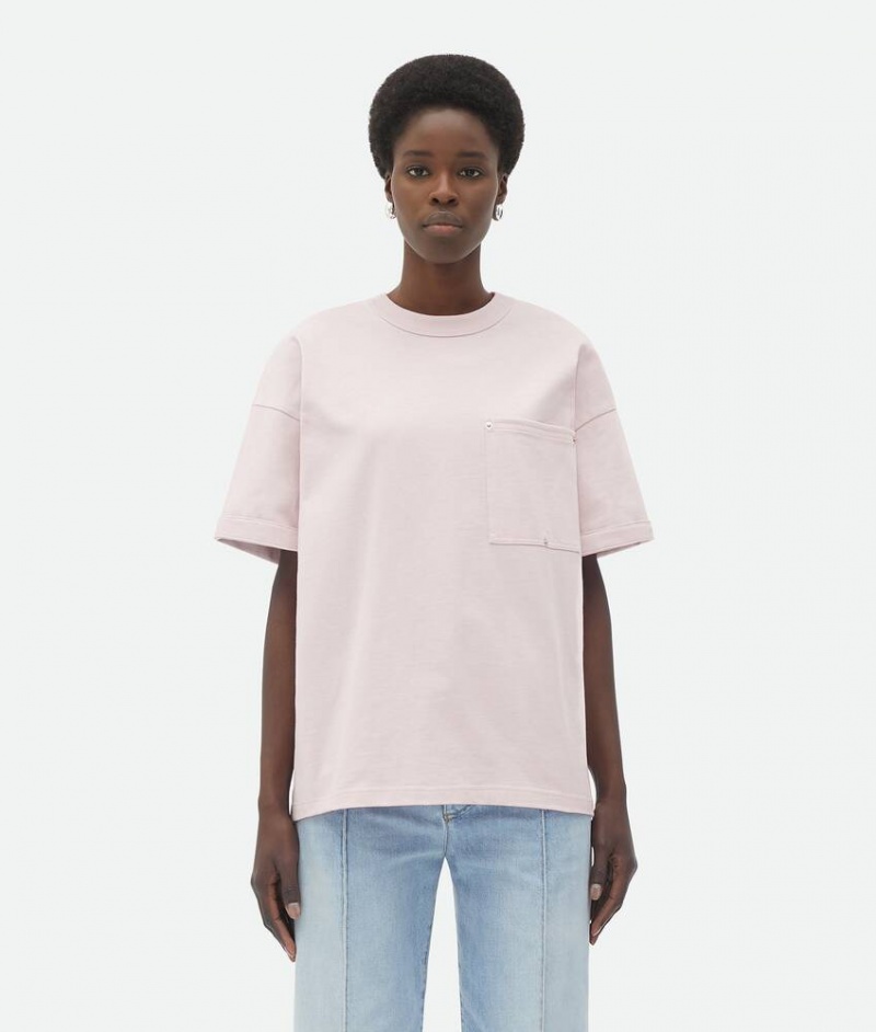 Bottega Veneta Heavy Jersey Relaxed Naisten T-Shirtss Vaaleankeltainen | SN-BTGV594098