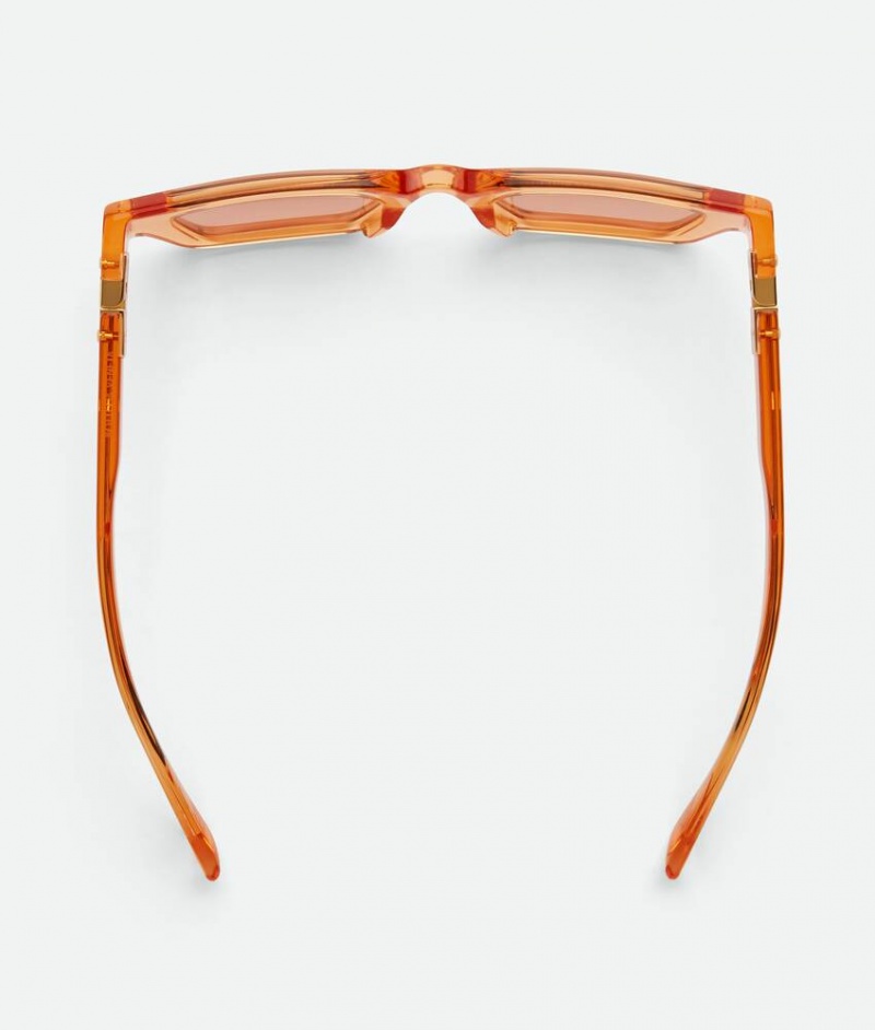 Bottega Veneta Hinge Acetate Square Miesten Aurinkolasit Oranssi Ruskea | SN-BTGV595795