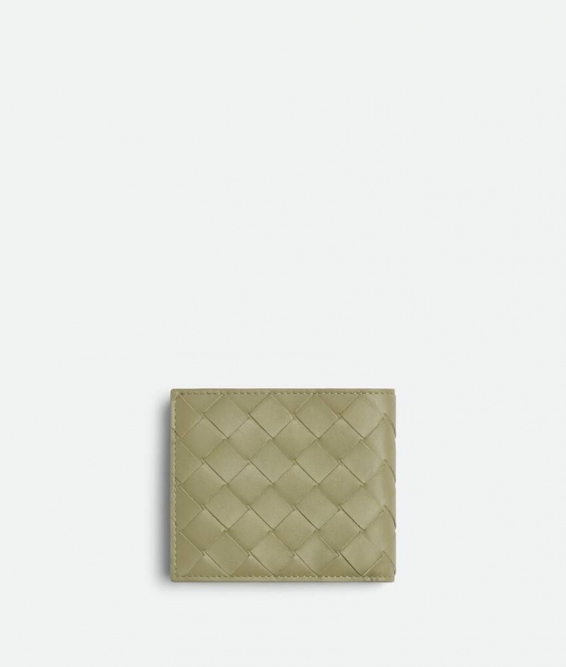 Bottega Veneta Intrecciato Bi-fold Miesten Pieni lompakko Khaki | SN-BTGV595476