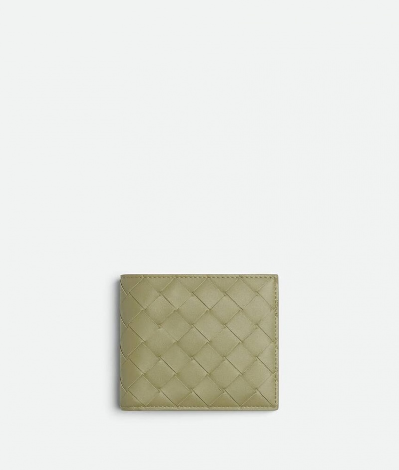 Bottega Veneta Intrecciato Bi-fold Miesten Pieni lompakko Khaki | SN-BTGV595476