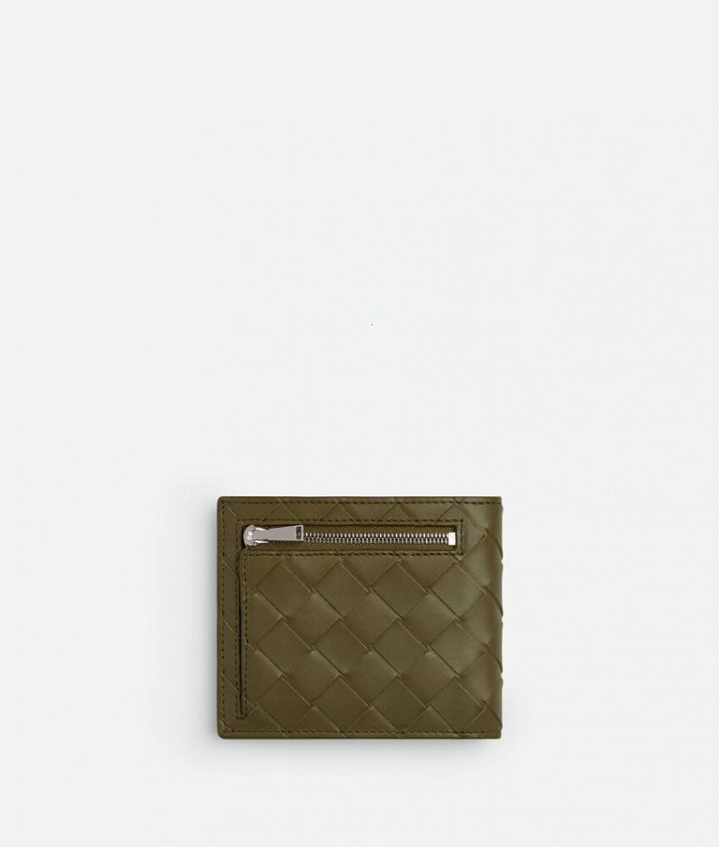 Bottega Veneta Intrecciato Bi-fold With Exterior Pocket Miesten Pieni lompakko Ruskea | SN-BTGV595473