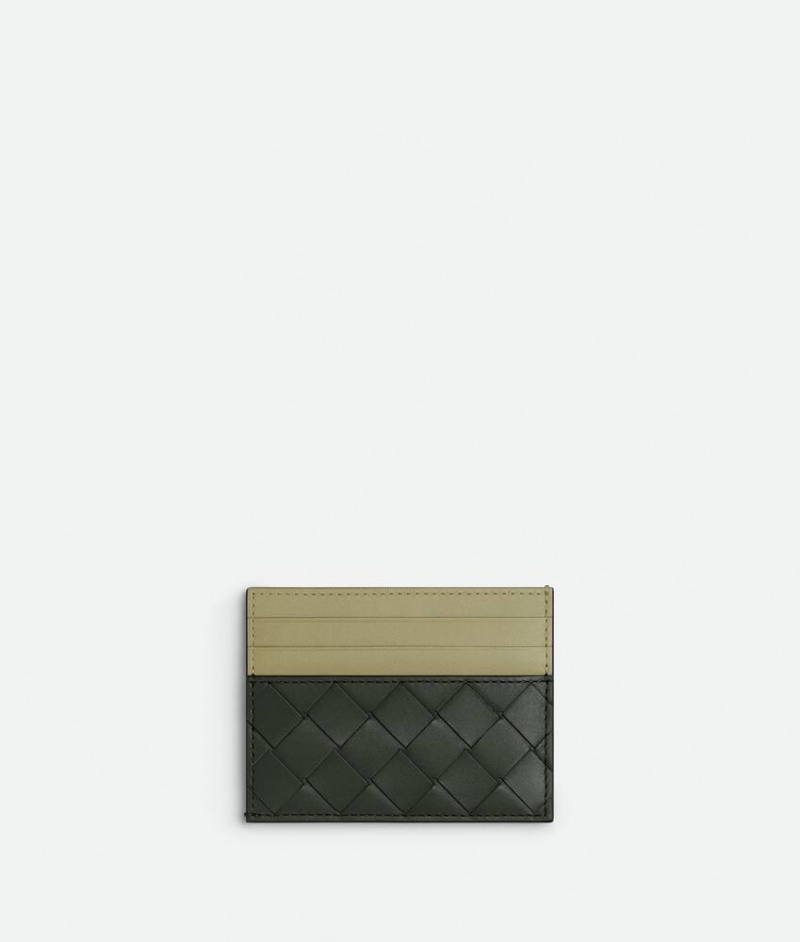 Bottega Veneta Intrecciato Credit Miesten Korttikotelo Tummanvihreä Khaki | SN-BTGV595560