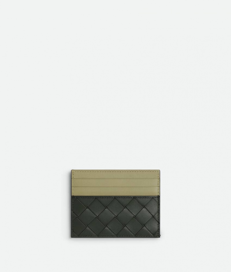 Bottega Veneta Intrecciato Credit Miesten Korttikotelo Tummanvihreä Khaki | SN-BTGV595560