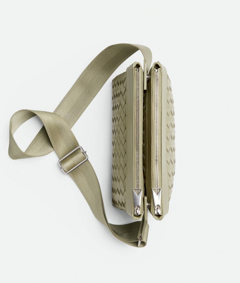 Bottega Veneta Intrecciato Duo Miesten Crossbody Laukut Khaki | SN-BTGV594814