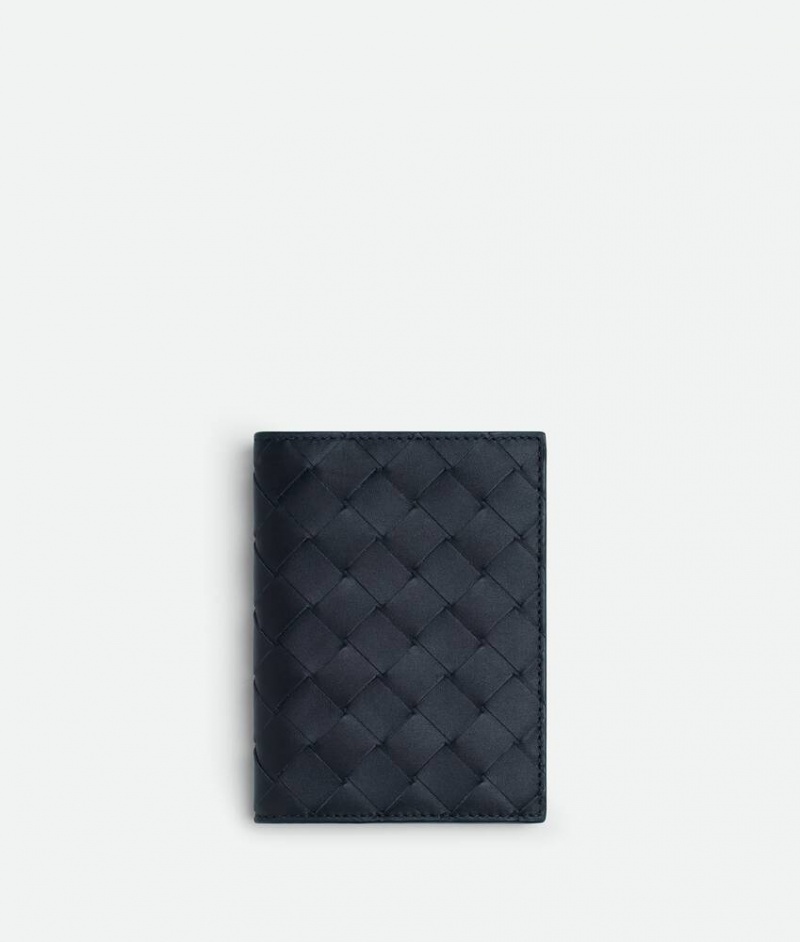 Bottega Veneta Intrecciato Flap Miesten Pieni lompakko Indigo | SN-BTGV595436