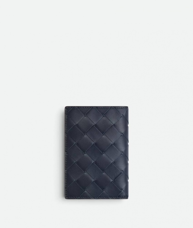 Bottega Veneta Intrecciato Flap Miesten Korttikotelo Indigo | SN-BTGV595527