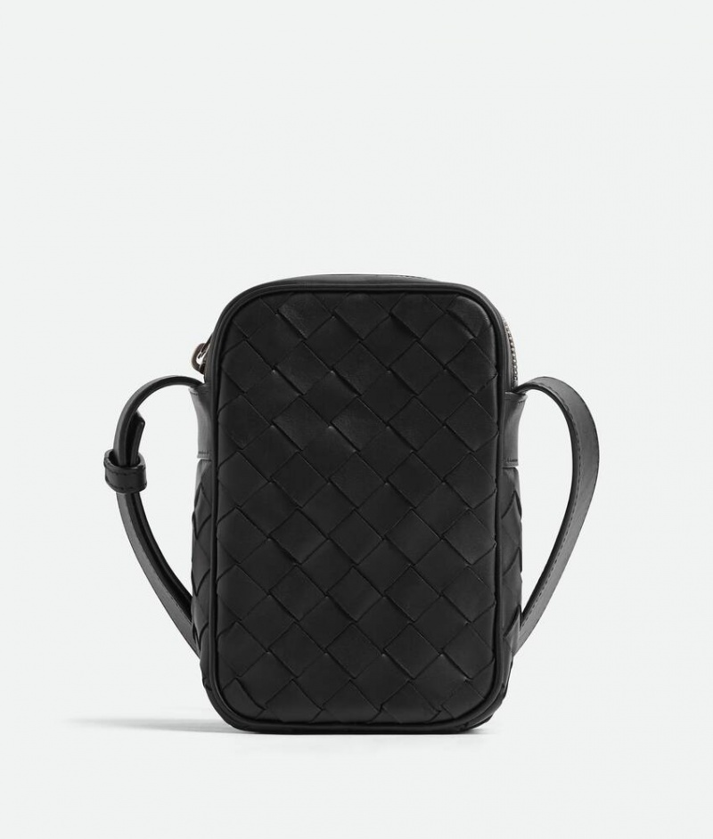 Bottega Veneta Intrecciato Miesten Crossbody Laukut Mustat | SN-BTGV594807