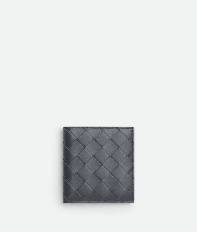 Bottega Veneta Intrecciato Slim Bi-fold Miesten Pieni lompakko Harmaat | SN-BTGV595468