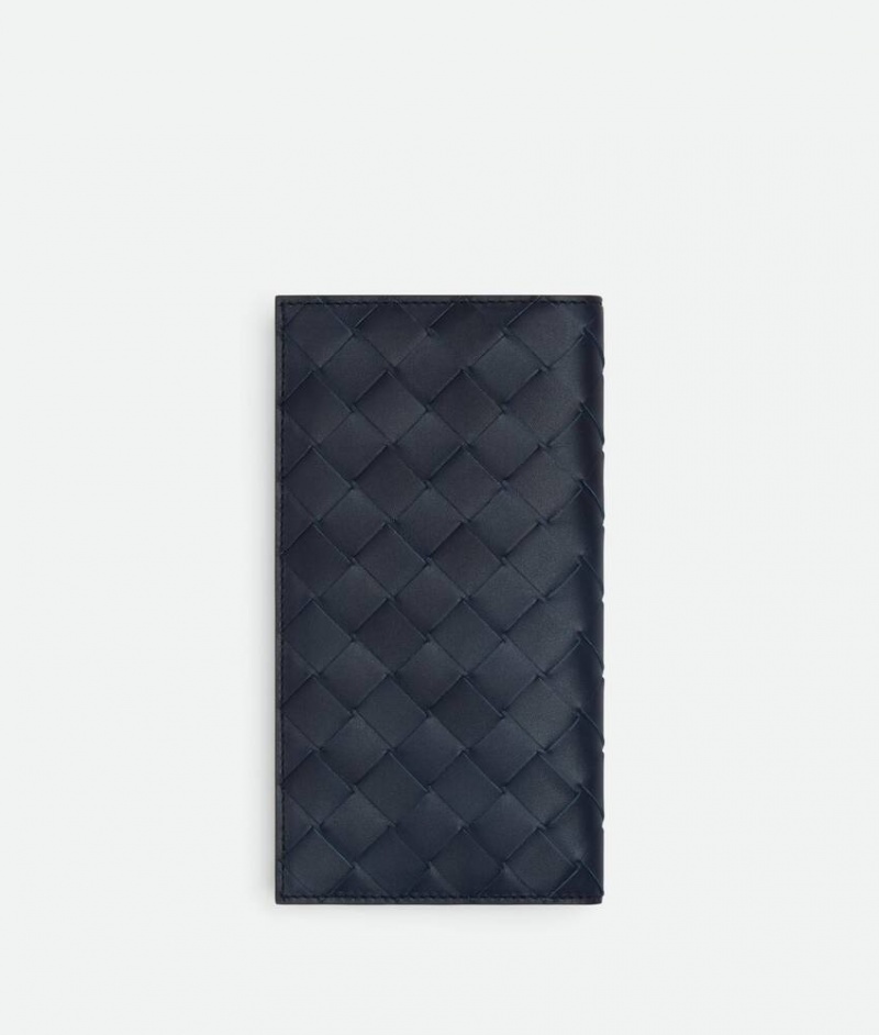 Bottega Veneta Intrecciato Slim Long Miesten Suuri lompakko Indigo | SN-BTGV595494