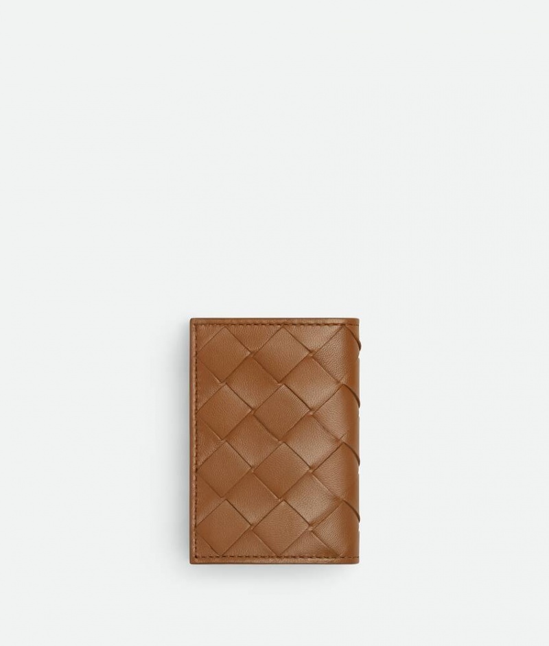 Bottega Veneta Intrecciato Tiny Tri-fold Naisten Pieni lompakko Ruskea | SN-BTGV594296