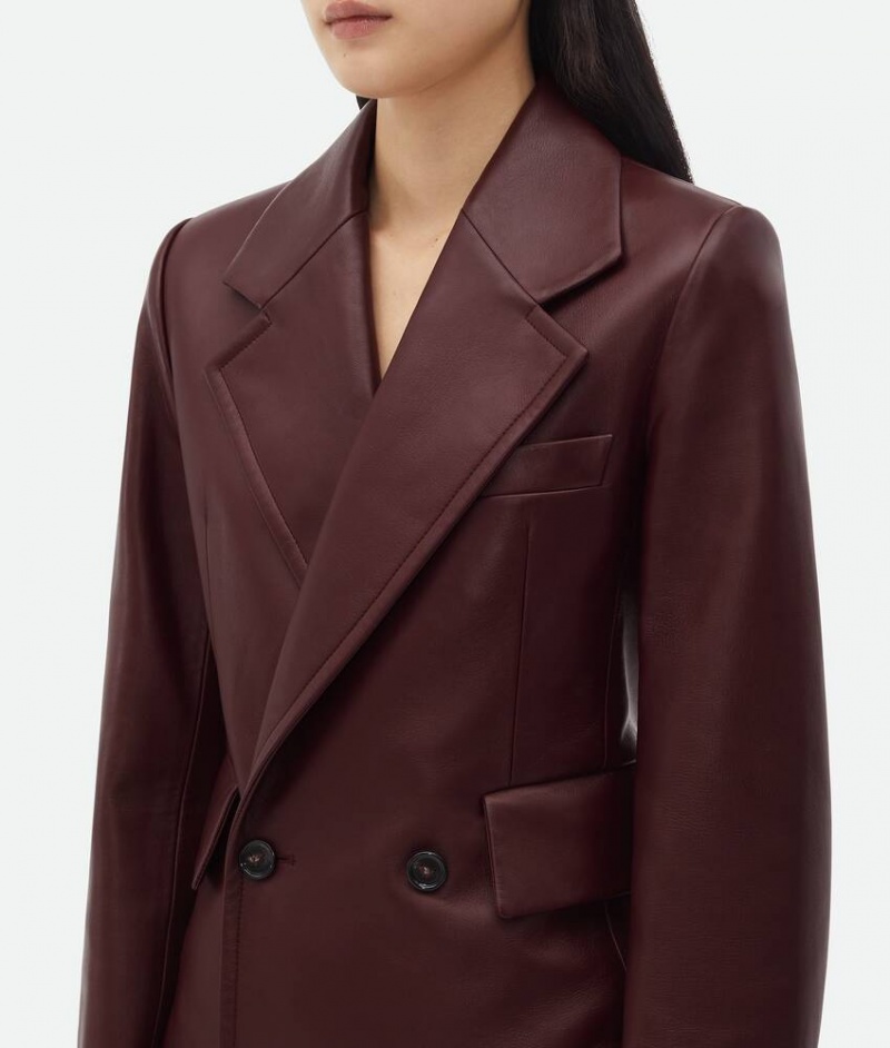 Bottega Veneta Jacket Naisten Leather Viininpunainen | SN-BTGV594257