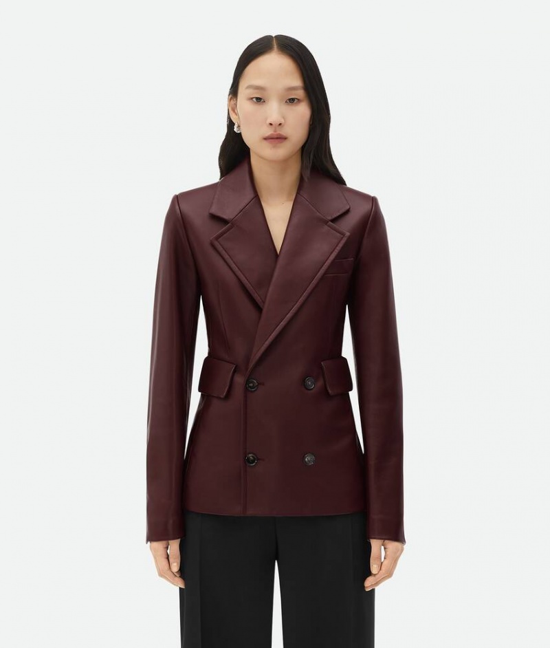 Bottega Veneta Jacket Naisten Leather Viininpunainen | SN-BTGV594257