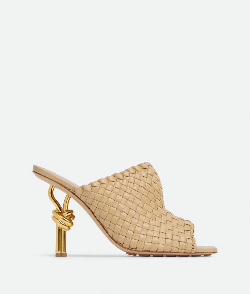 Bottega Veneta Knot Mule Naisten Sandaalit Aprikoosi | SN-BTGV593744