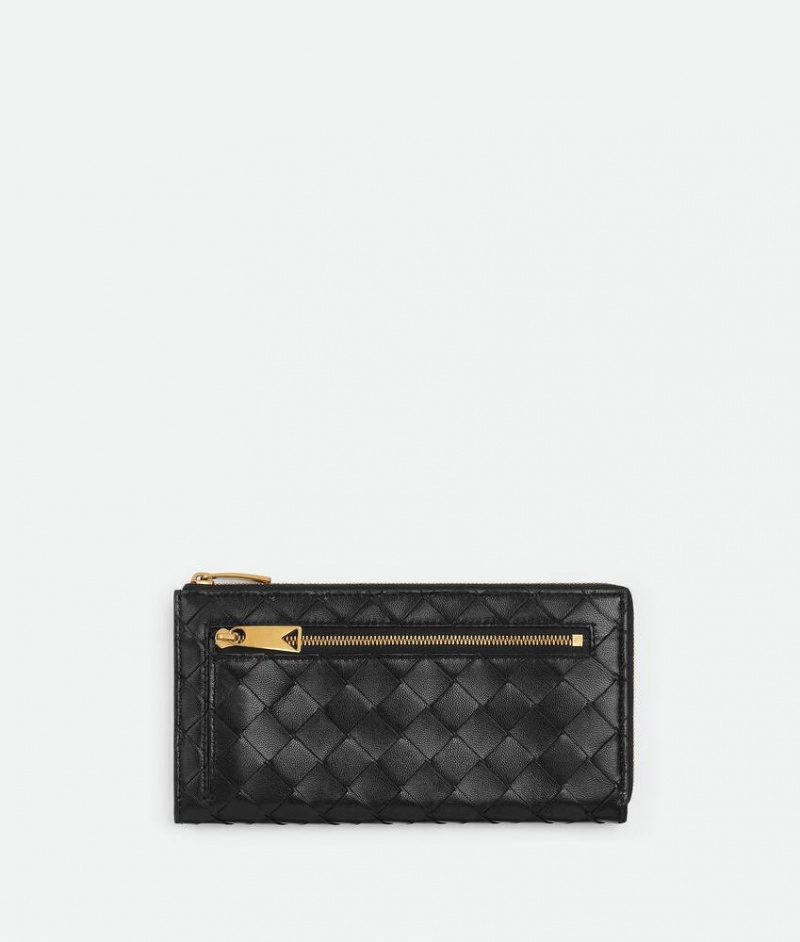 Bottega Veneta L Zip Around Naisten Suuri lompakko Mustat | SN-BTGV594325