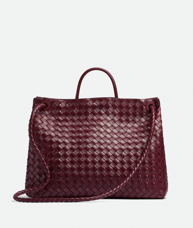 Bottega Veneta Large Andiamo Miesten Kangaskassit Viininpunainen | SN-BTGV594889