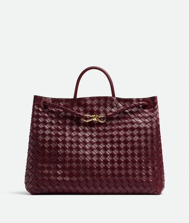 Bottega Veneta Large Andiamo Miesten Kangaskassit Viininpunainen | SN-BTGV594889