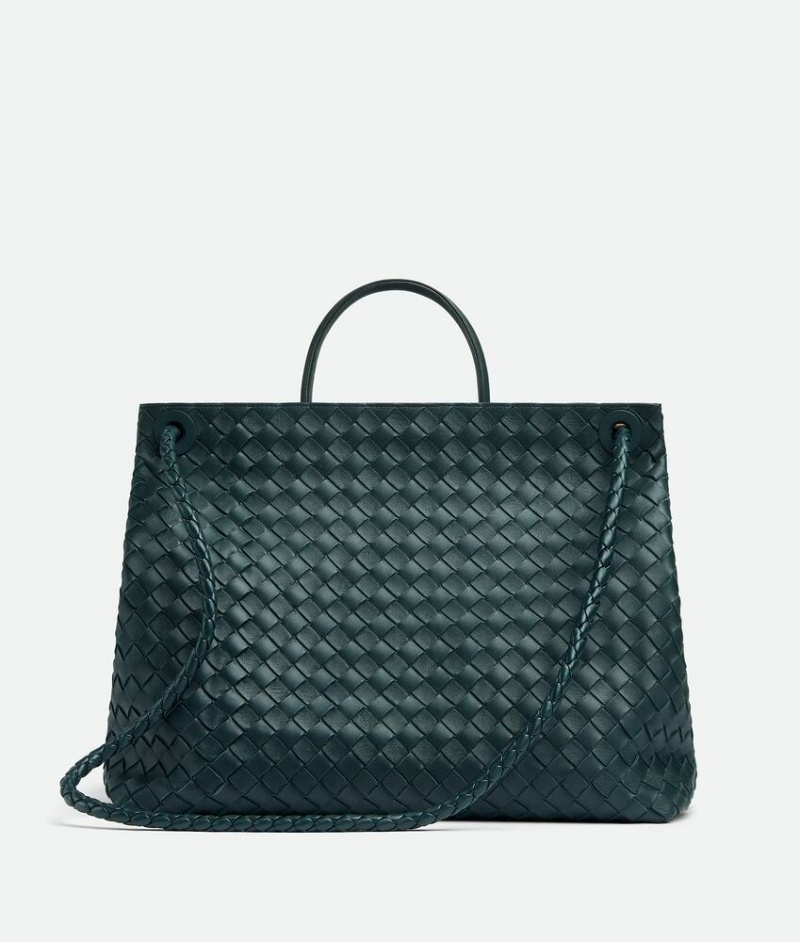 Bottega Veneta Large Andiamo Naisten Käsilaukut Turkoosi | SN-BTGV593518