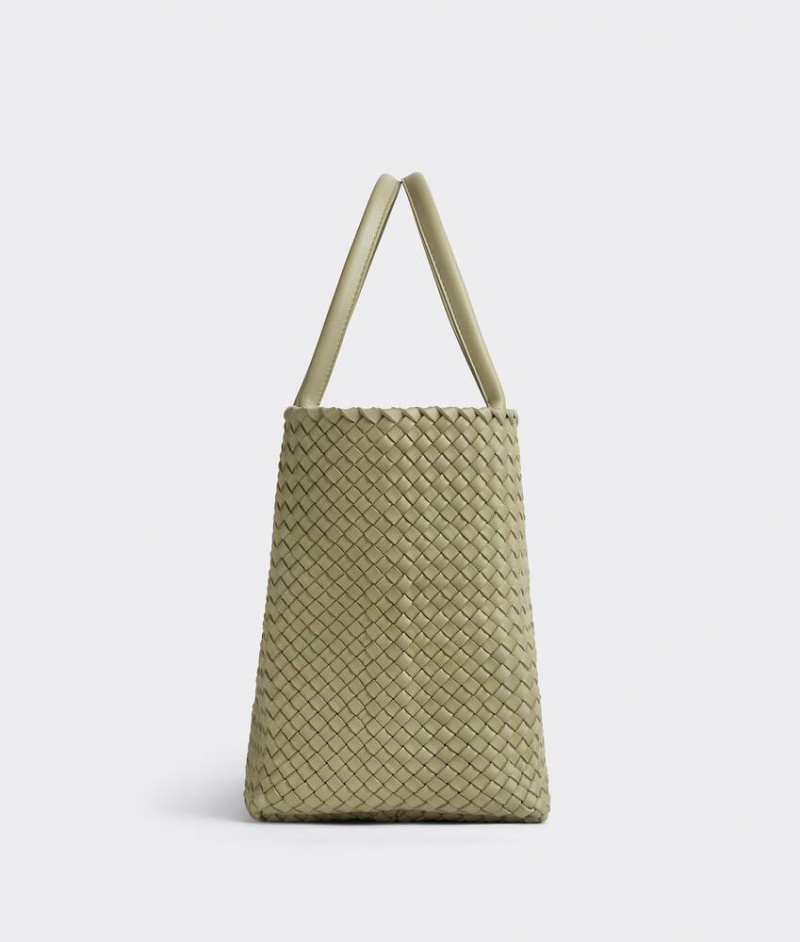 Bottega Veneta Large Cabat Miesten Kangaskassit Khaki | SN-BTGV594908