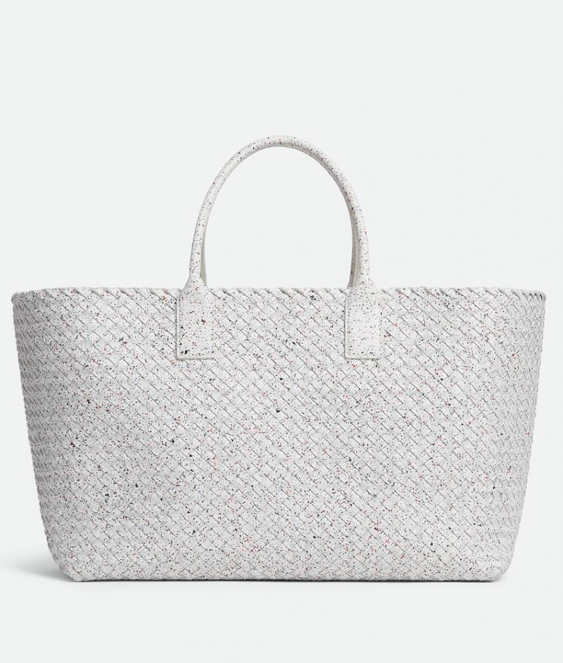 Bottega Veneta Large Cabat Miesten Kangaskassit Valkoinen Monivärinen | SN-BTGV594909