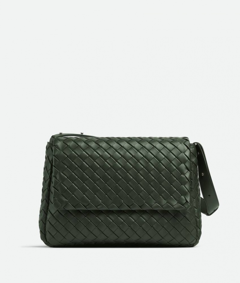 Bottega Veneta Large Cobble Messenger Miesten Crossbody Laukut Syvä Oliivinvihreä | SN-BTGV594872