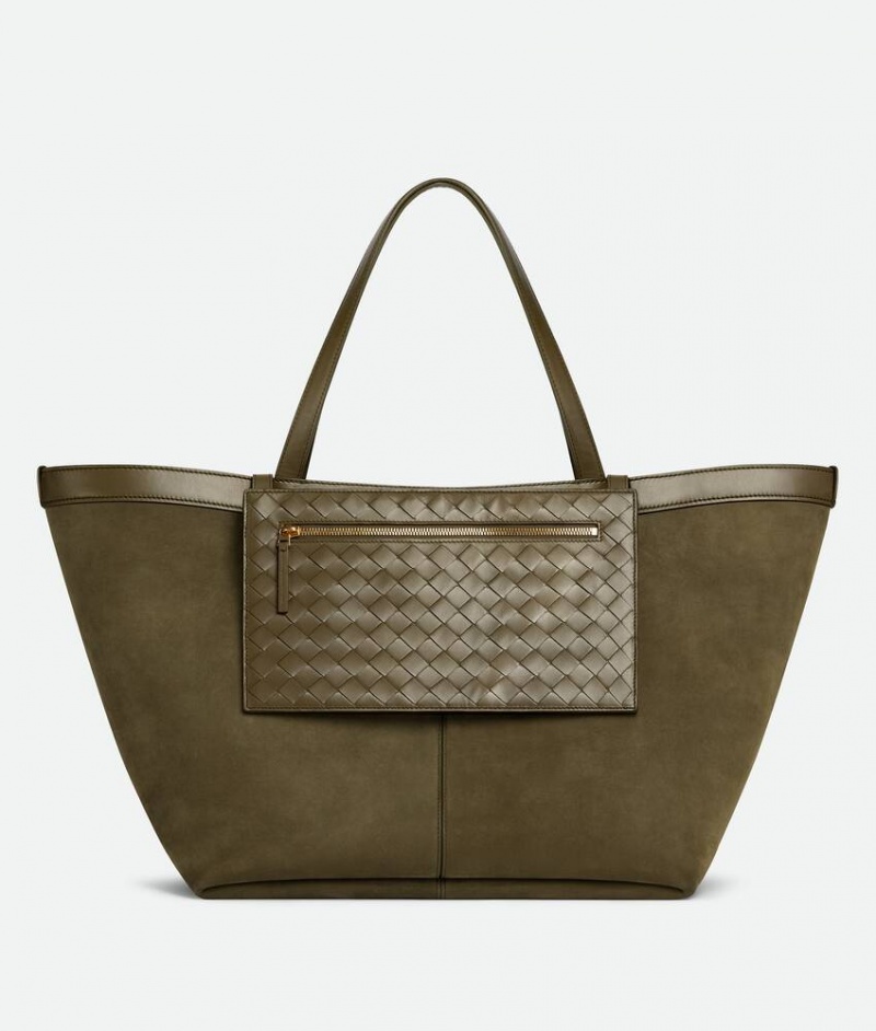 Bottega Veneta Large Flip Flap Naisten Kangaskassit Ruskea | SN-BTGV593585