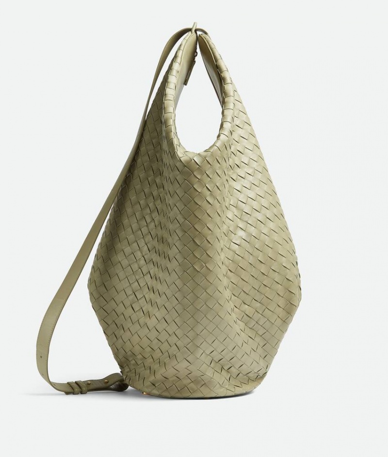 Bottega Veneta Large Hop Miesten Crossbody Laukut Khaki | SN-BTGV594862