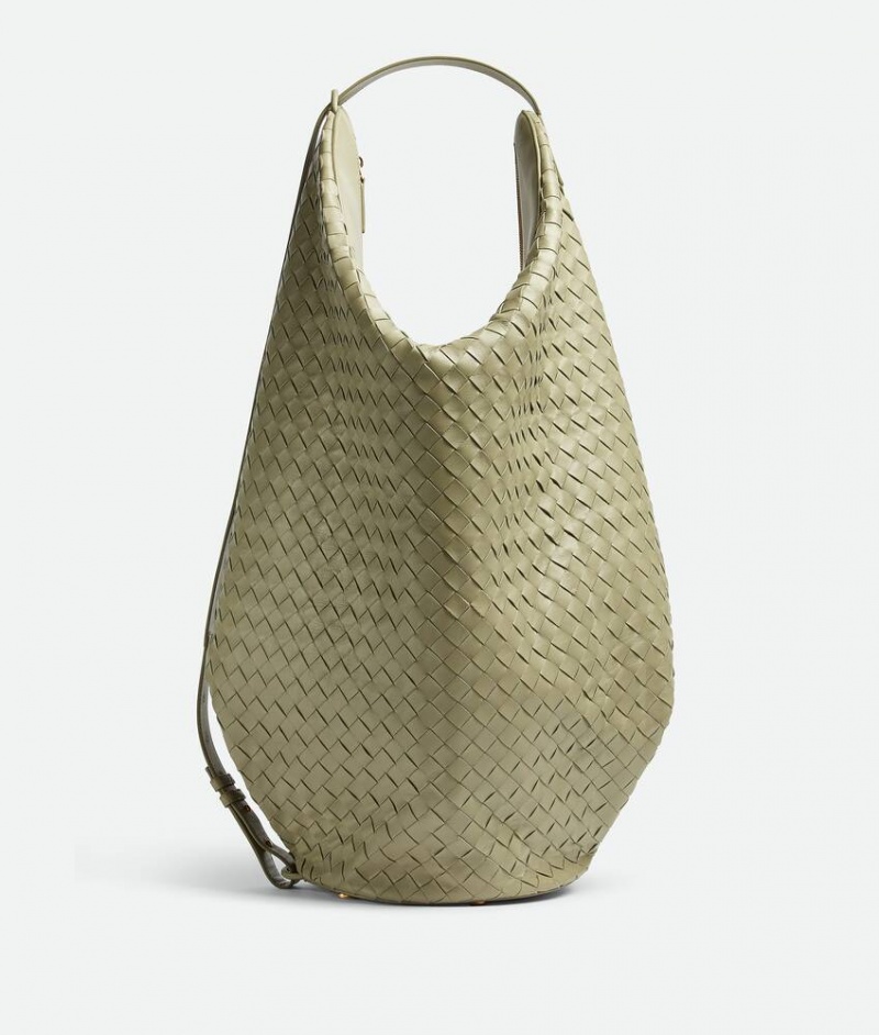 Bottega Veneta Large Hop Miesten Crossbody Laukut Khaki | SN-BTGV594862