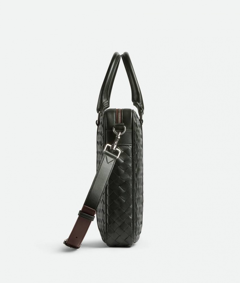 Bottega Veneta Large Intrecciato Miesten Salkku Vaaleanruskea Tummanvihreä | SN-BTGV594940