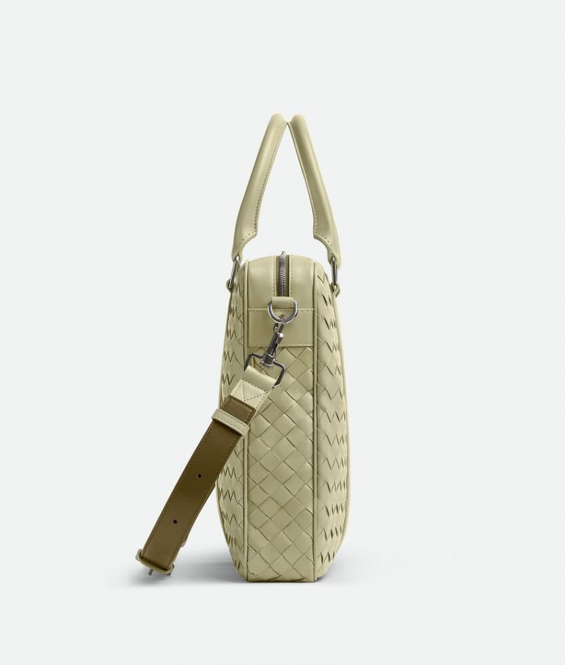 Bottega Veneta Large Intrecciato Miesten Salkku Khaki | SN-BTGV594941