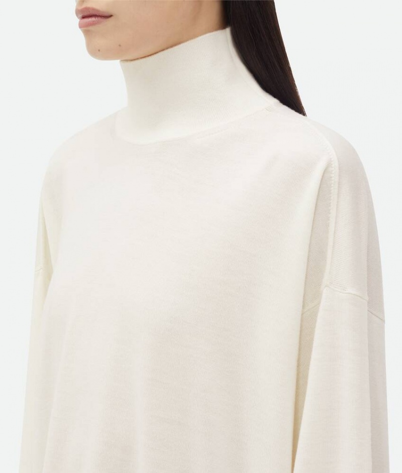 Bottega Veneta Light Villa Turtleneck Naisten Neuleet Valkoinen | SN-BTGV594170