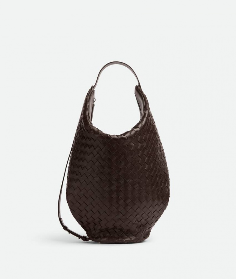 Bottega Veneta Medium Hop Miesten Crossbody Laukut Syvä Ruskea | SN-BTGV594863