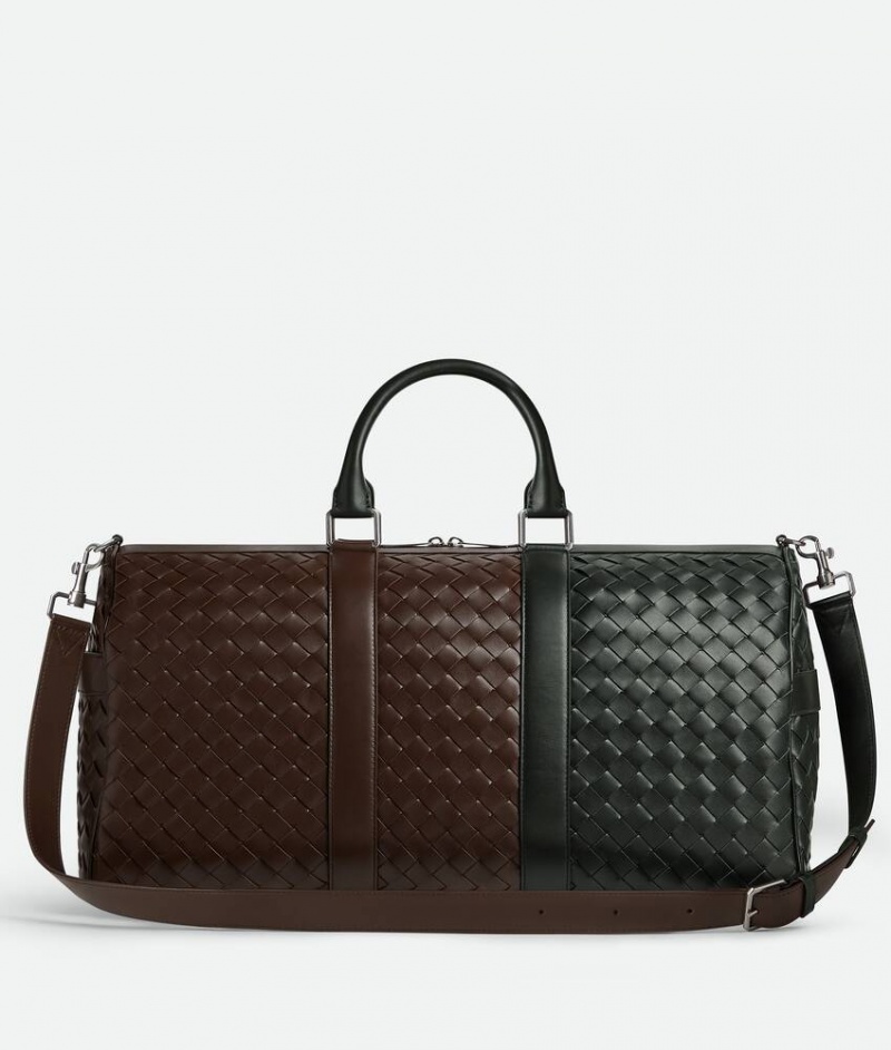 Bottega Veneta Medium Intrecciato Duffle Miesten Matkakassit Vaaleanruskea Tummanvihreä | SN-BTGV594966