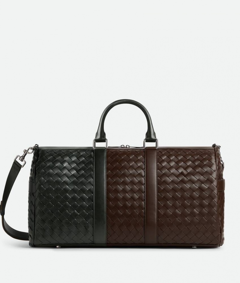 Bottega Veneta Medium Intrecciato Duffle Miesten Matkakassit Vaaleanruskea Tummanvihreä | SN-BTGV594966