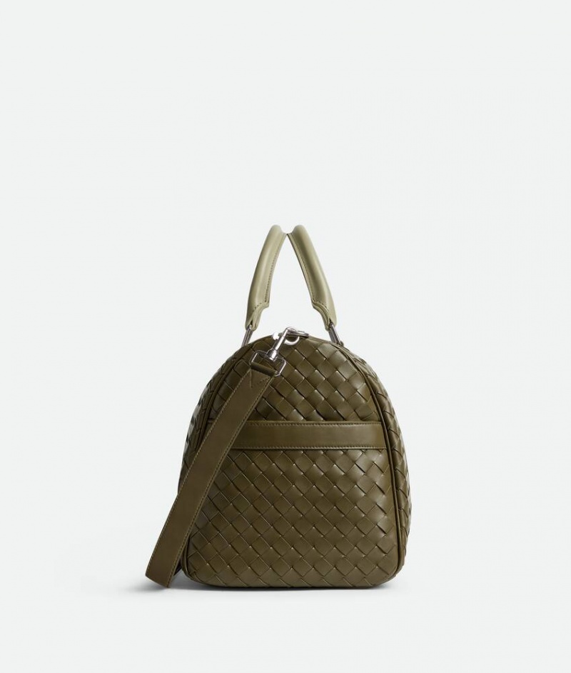 Bottega Veneta Medium Intrecciato Duffle Miesten Matkakassit Khaki | SN-BTGV594967