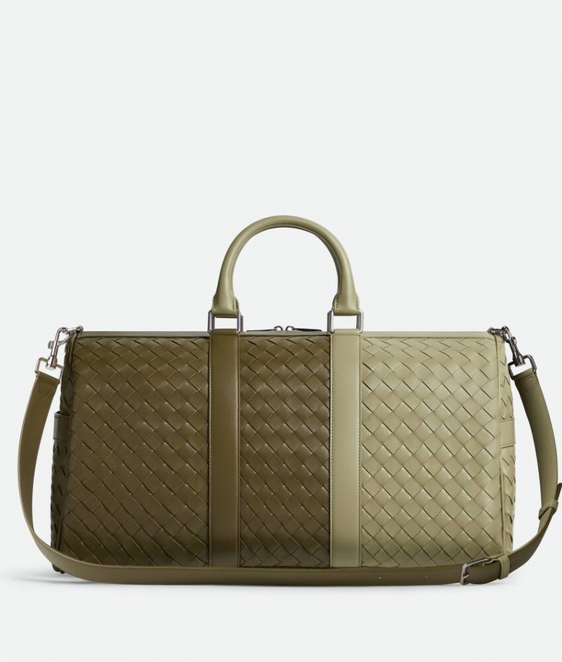 Bottega Veneta Medium Intrecciato Duffle Miesten Matkakassit Khaki | SN-BTGV594967