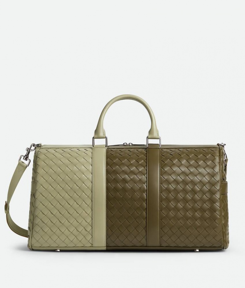 Bottega Veneta Medium Intrecciato Duffle Miesten Matkakassit Khaki | SN-BTGV594967