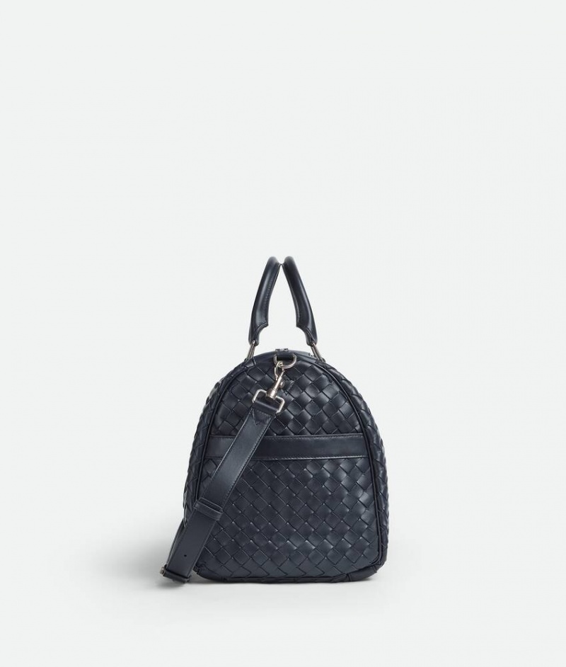 Bottega Veneta Medium Intrecciato Duffle Miesten Matkakassit Indigo | SN-BTGV594973