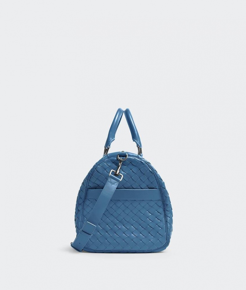 Bottega Veneta Medium Intrecciato Duffle Miesten Matkakassit Syvä Sininen | SN-BTGV594974