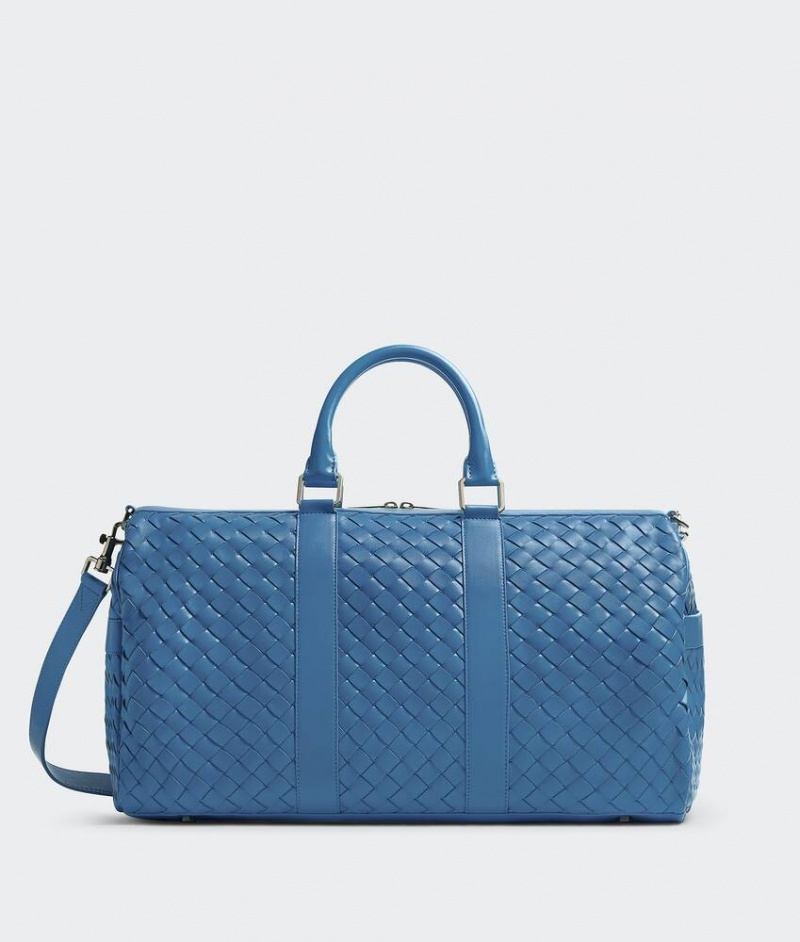 Bottega Veneta Medium Intrecciato Duffle Miesten Matkakassit Syvä Sininen | SN-BTGV594974