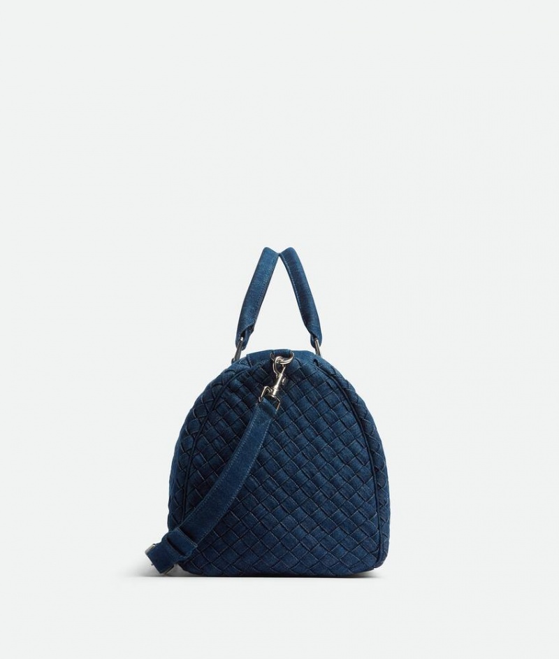 Bottega Veneta Medium Intrecciato Duffle Miesten Matkakassit Indigo | SN-BTGV594975