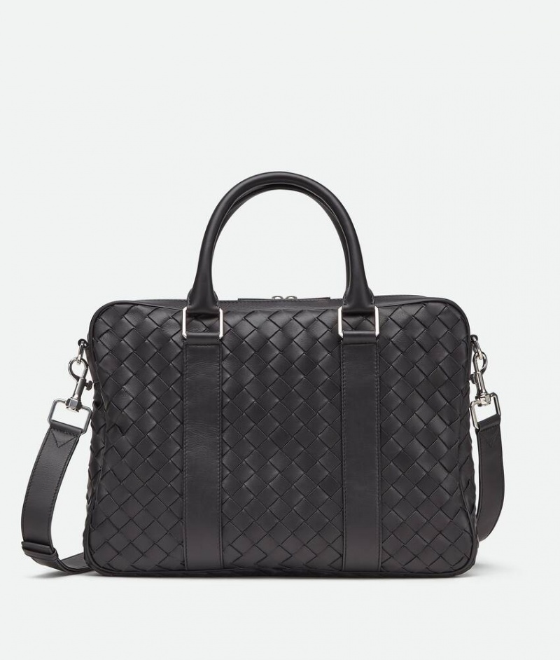 Bottega Veneta Medium Intrecciato Miesten Salkku Mustat | SN-BTGV594944