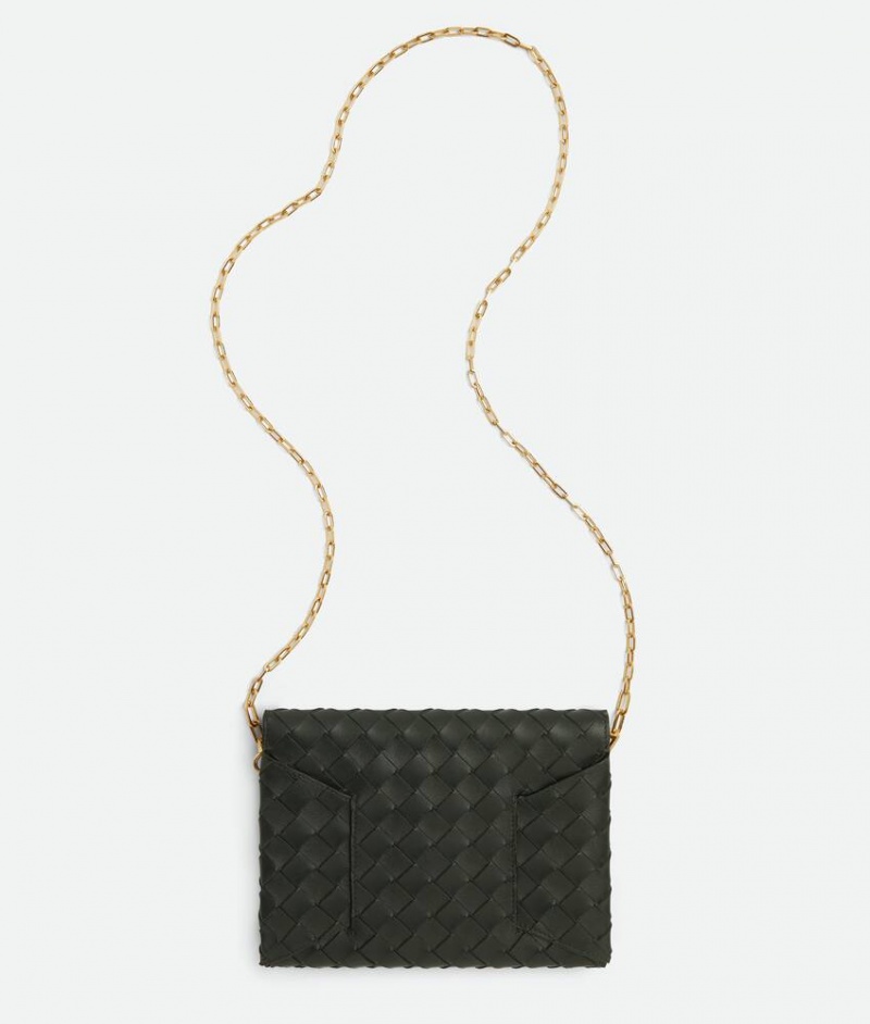 Bottega Veneta Origami Envelope On Chain Naisten Mini Laukut Tummanvihreä | SN-BTGV593335