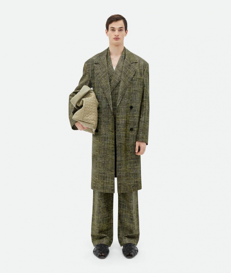 Bottega Veneta Oversized Fit Printed Miesten Takit Mustat Keltainen | SN-BTGV595354