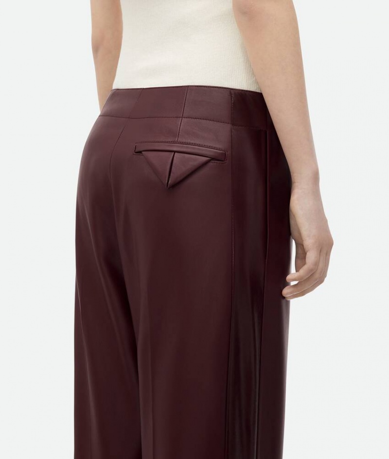 Bottega Veneta Pants Naisten Leather Viininpunainen | SN-BTGV594256