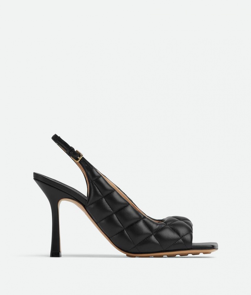 Bottega Veneta Pehmustettu Slingback Naisten Sandaalit Mustat | SN-BTGV593661